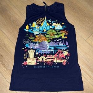 Walt Disney World Navy Blue Opening Days Zipper Tank Top Women’s Size XS